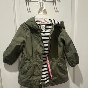 Kids Green Jacket with Pink Accents